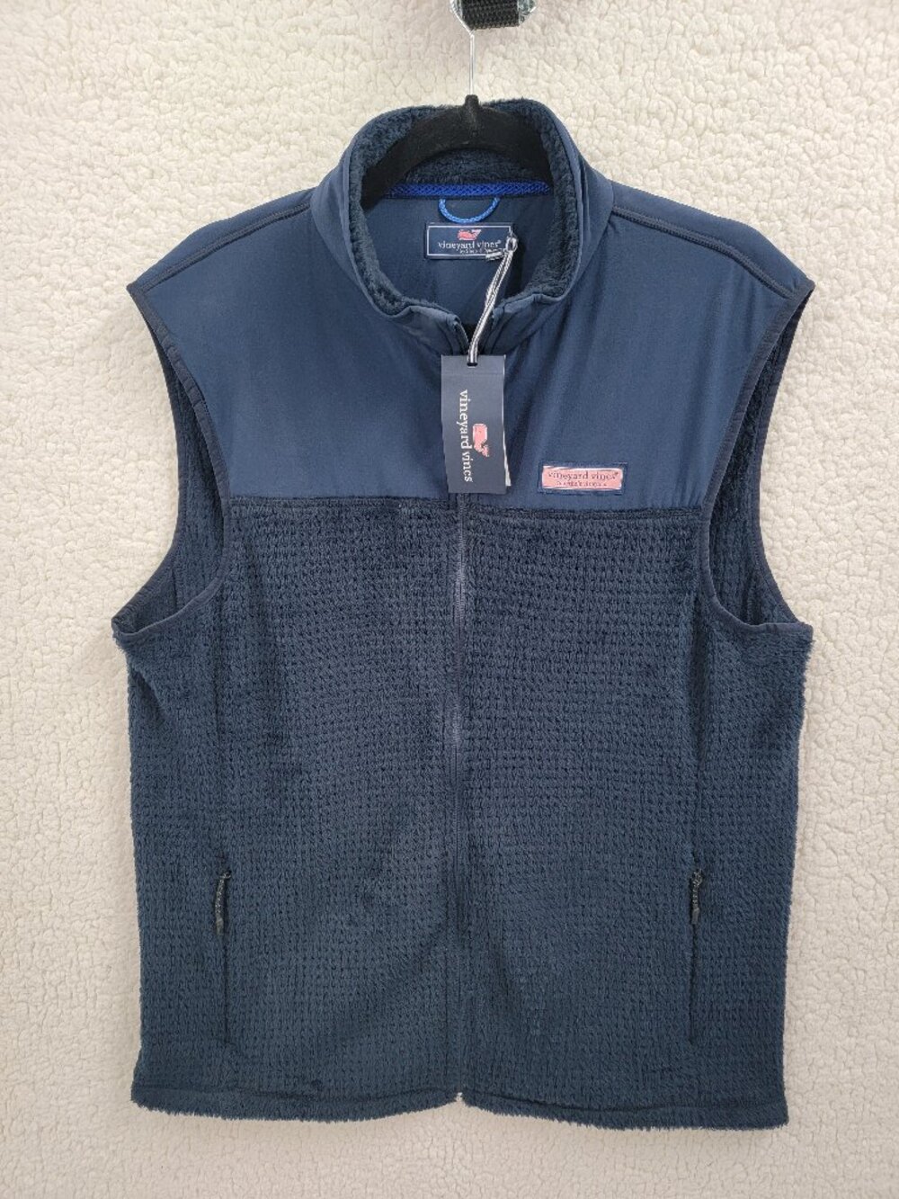 Vineyard Vines Men's High Loft Perforated Fleece Vest XL Vineyard Navy